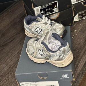 Toddler New Balance Metallic Silver Sneakers